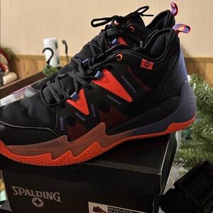 Spalding Men's Regulator Black and Orange Athletic Shoes Size 13